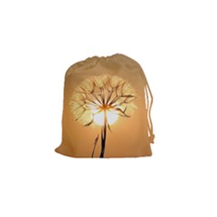 Dandelion Sun Dew Water Plants Drawstring Pouches (small)  by Nexatart