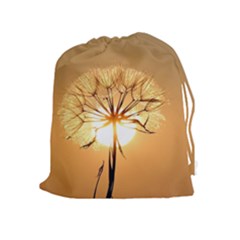 Dandelion Sun Dew Water Plants Drawstring Pouches (extra Large) by Nexatart