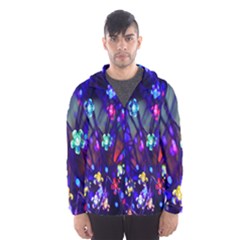 Decorative Flower Shaped Led Lights Hooded Wind Breaker (Men)