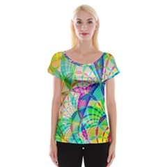 Design Background Concept Fractal Women s Cap Sleeve Top