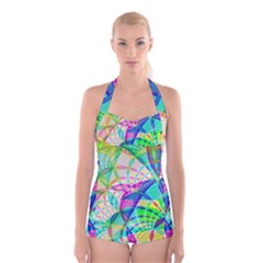 Design Background Concept Fractal Boyleg Halter Swimsuit  by Nexatart