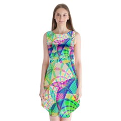 Design Background Concept Fractal Sleeveless Chiffon Dress  