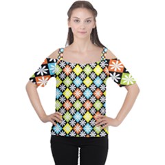 Diamonds Argyle Pattern Women s Cutout Shoulder Tee