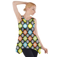 Diamonds Argyle Pattern Side Drop Tank Tunic