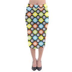 Diamonds Argyle Pattern Midi Pencil Skirt