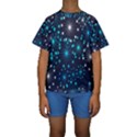 Digitally Created Snowflake Pattern Kids  Short Sleeve Swimwear View1