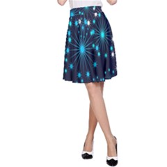 Digitally Created Snowflake Pattern A-line Skirt by Nexatart