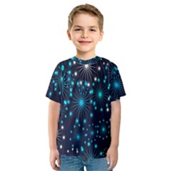 Digitally Created Snowflake Pattern Kids  Sport Mesh Tee