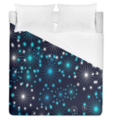 Digitally Created Snowflake Pattern Duvet Cover (queen Size)