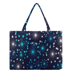 Digitally Created Snowflake Pattern Medium Tote Bag