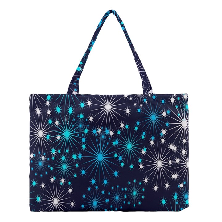 Digitally Created Snowflake Pattern Medium Tote Bag