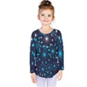 Digitally Created Snowflake Pattern Kids  Long Sleeve Tee View1