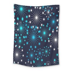 Digitally Created Snowflake Pattern Medium Tapestry