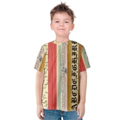 Digitally Created Collage Pattern Made Up Of Patterned Stripes Kids  Cotton Tee