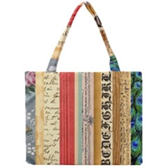 Digitally Created Collage Pattern Made Up Of Patterned Stripes Mini Tote Bag