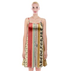 Digitally Created Collage Pattern Made Up Of Patterned Stripes Spaghetti Strap Velvet Dress by Nexatart