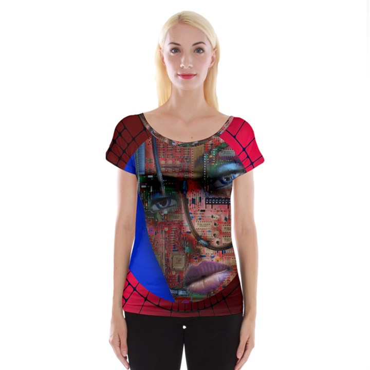 Display Dummy Binary Board Digital Women s Cap Sleeve Top