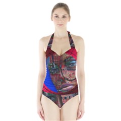 Display Dummy Binary Board Digital Halter Swimsuit