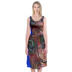 Display Dummy Binary Board Digital Midi Sleeveless Dress by Nexatart