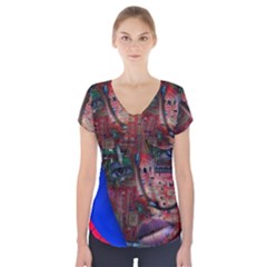 Display Dummy Binary Board Digital Short Sleeve Front Detail Top by Nexatart