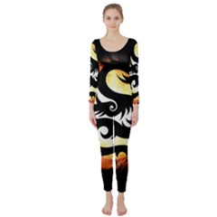 Dragon Fire Monster Creature Long Sleeve Catsuit by Nexatart