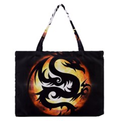 Dragon Fire Monster Creature Medium Zipper Tote Bag