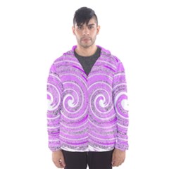 Digital Purple Party Pattern Hooded Wind Breaker (men) by Nexatart