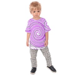 Digital Purple Party Pattern Kids  Raglan Tee