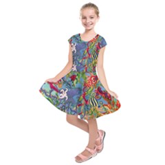 Dubai Abstract Art Kids  Short Sleeve Dress