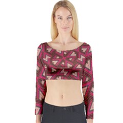 Digital Raspberry Pink Colorful Long Sleeve Crop Top