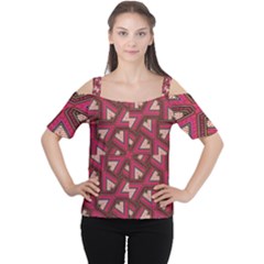 Digital Raspberry Pink Colorful Women s Cutout Shoulder Tee