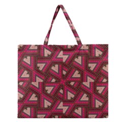 Digital Raspberry Pink Colorful Zipper Large Tote Bag