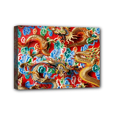 Dragons China Thailand Ornament Mini Canvas 7  X 5 