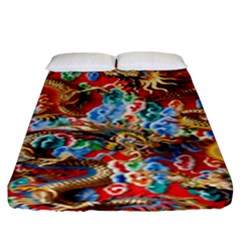 Dragons China Thailand Ornament Fitted Sheet (king Size)