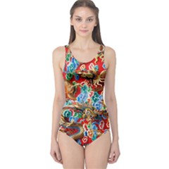 Dragons China Thailand Ornament One Piece Swimsuit by Nexatart