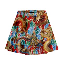 Dragons China Thailand Ornament Mini Flare Skirt