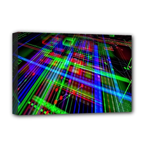 Electronics Board Computer Trace Deluxe Canvas 18  X 12   by Nexatart