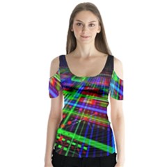 Electronics Board Computer Trace Butterfly Sleeve Cutout Tee 