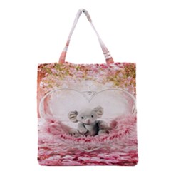 Elephant Heart Plush Vertical Toy Grocery Tote Bag by Nexatart