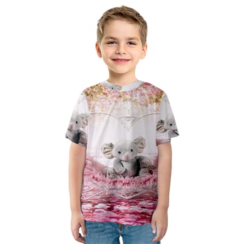 Elephant Heart Plush Vertical Toy Kids  Sport Mesh Tee by Nexatart