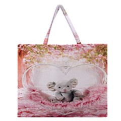 Elephant Heart Plush Vertical Toy Zipper Large Tote Bag by Nexatart