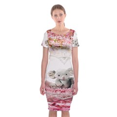 Elephant Heart Plush Vertical Toy Classic Short Sleeve Midi Dress by Nexatart