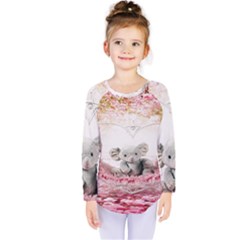 Elephant Heart Plush Vertical Toy Kids  Long Sleeve Tee