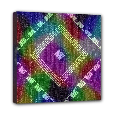 Embroidered Fabric Pattern Mini Canvas 8  X 8 