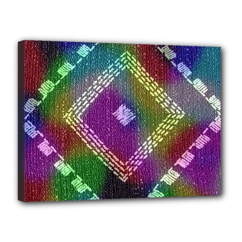 Embroidered Fabric Pattern Canvas 16  X 12 