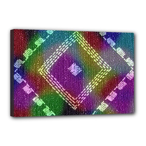 Embroidered Fabric Pattern Canvas 18  X 12  by Nexatart