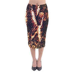 Fabric Yikes Texture Velvet Midi Pencil Skirt