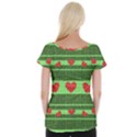 Fabric Christmas Hearts Texture Women s Cap Sleeve Top View2