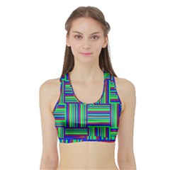 Fabric Pattern Design Cloth Stripe Sports Bra With Border