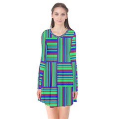 Fabric Pattern Design Cloth Stripe Flare Dress